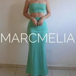 FALDA SIRENA / CROP TOP AZUL AQUA