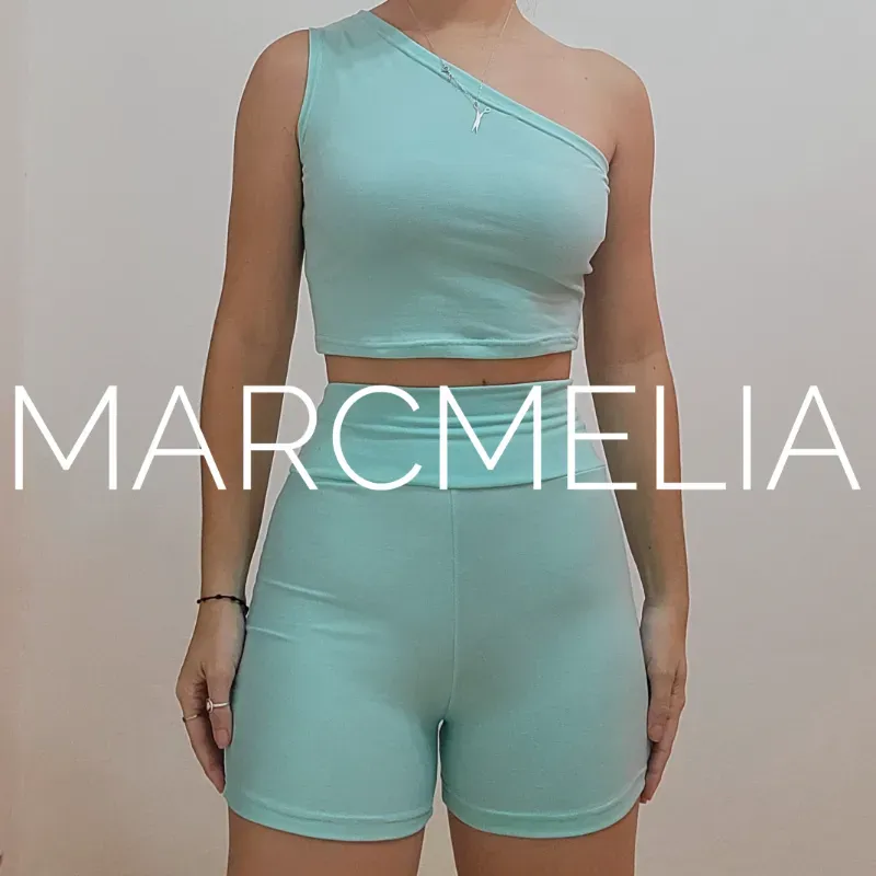 LICRA/TOP UN HOMBRO AZUL AQUA