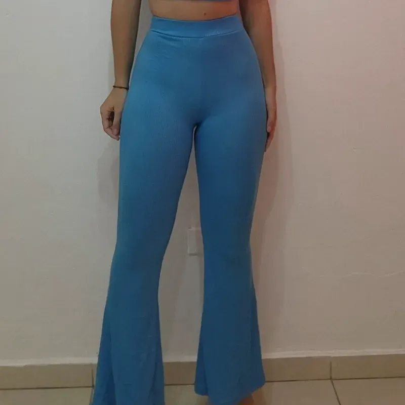 PANTALÓN CAMPANA AZUL