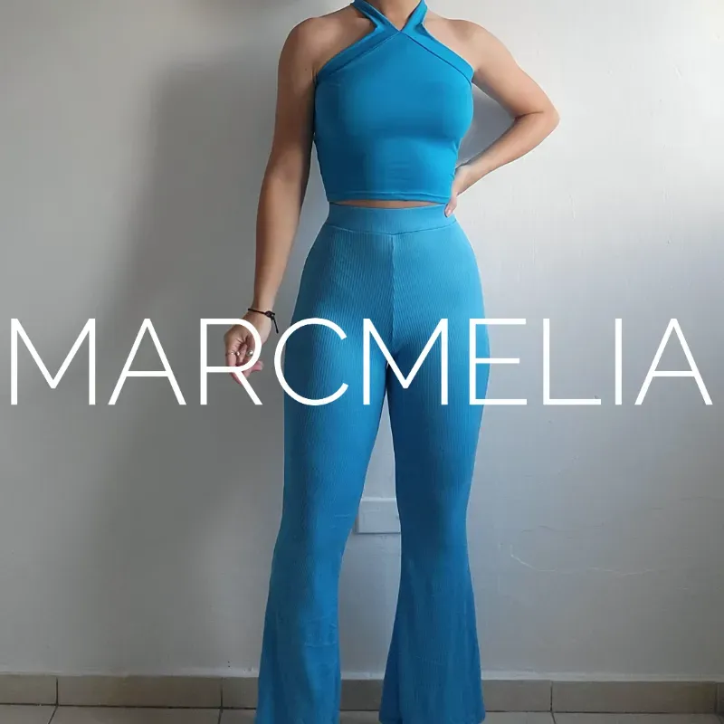 PANTALÓN CAMPANA AZUL/TOP V AZUL