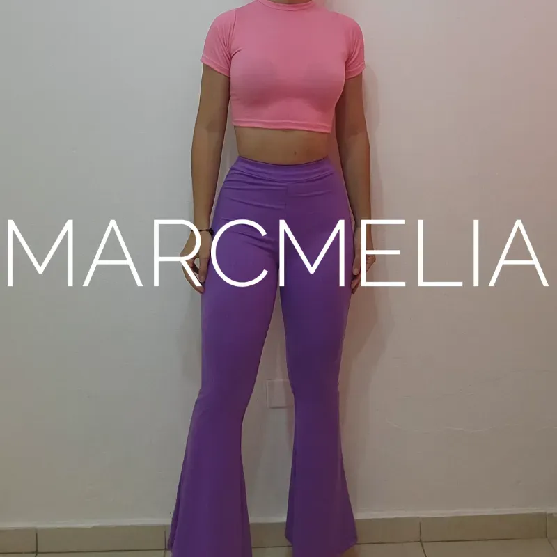 PANTALÓN CAMPANA MORADO/PULOVITO ROSA