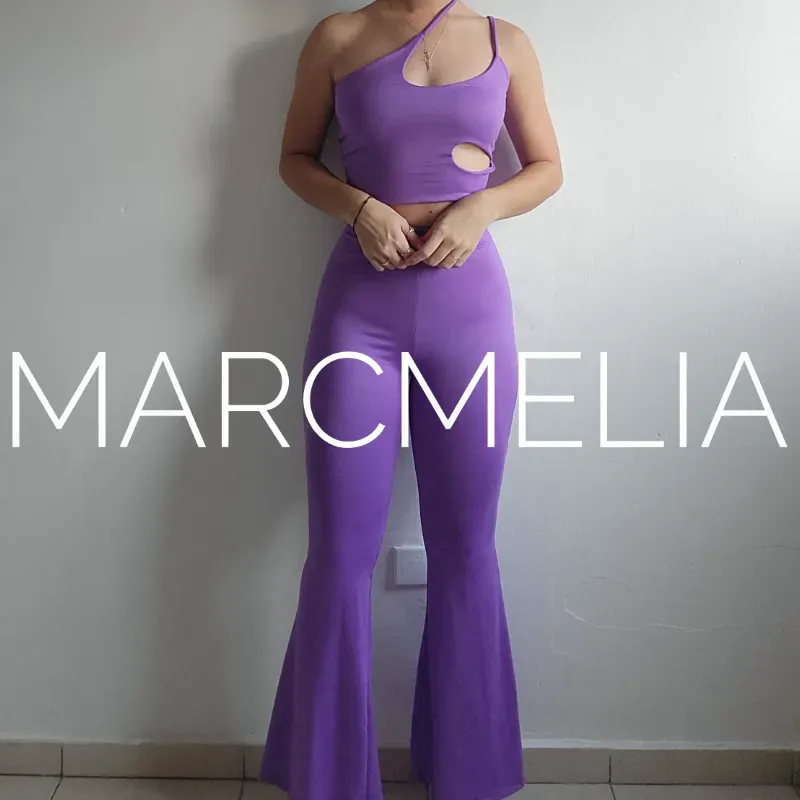 PANTALÓN CAMPANA MORADO/TOP ECLIPSE MORADO