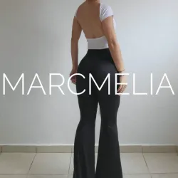 PANTALÓN CAMPANA NEGRO/TOP MOON BLANCO