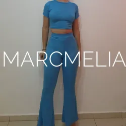 PANTALÓN CAMPANA/PULOVITO AZUL