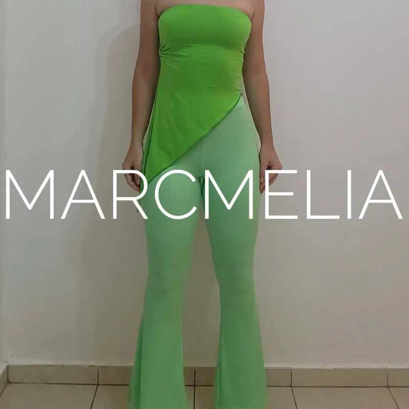 PANTALÓN CAMPANA VERDE/TOP TEN VERDE