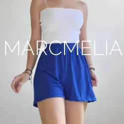 SHORT AZUL BAND. /TOP SENCILLO BLANCO