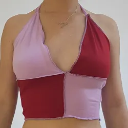 TOP COLLAGE LILA/ROJO