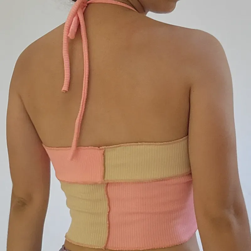 TOP COLLAGE ROSA/BEIGE