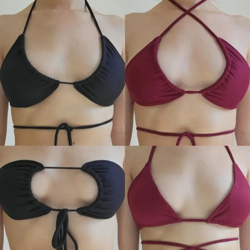 TOP ESTILO BIKINI ROJO VINO