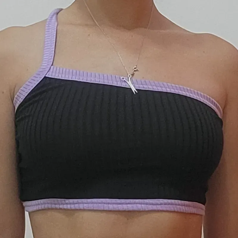 TOP IVO NEGRO/LILA