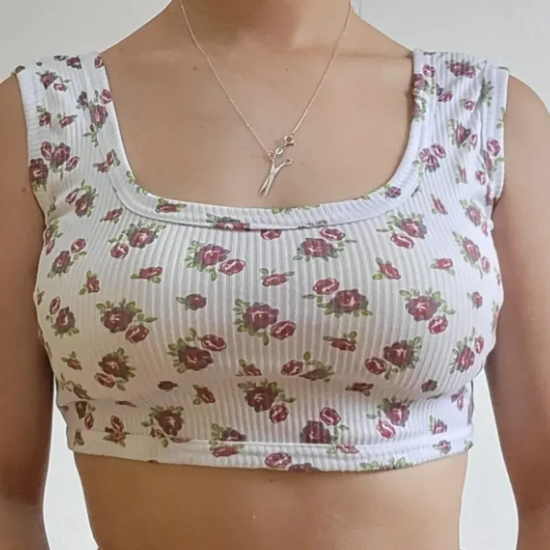 TOP MINI ESTAMPADO BLANCO