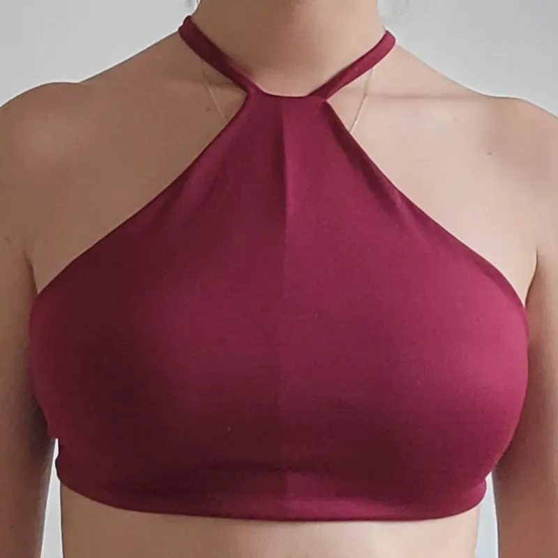 TOP PIRÁMIDE ROJO VINO