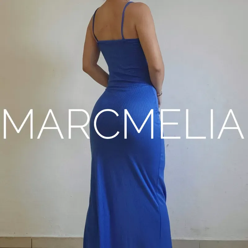 VESTIDO CAMISETA C/ABERTURA AZUL 02