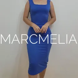 VESTIDO CAMISETA E.C MEDIA PIERNA AZUL