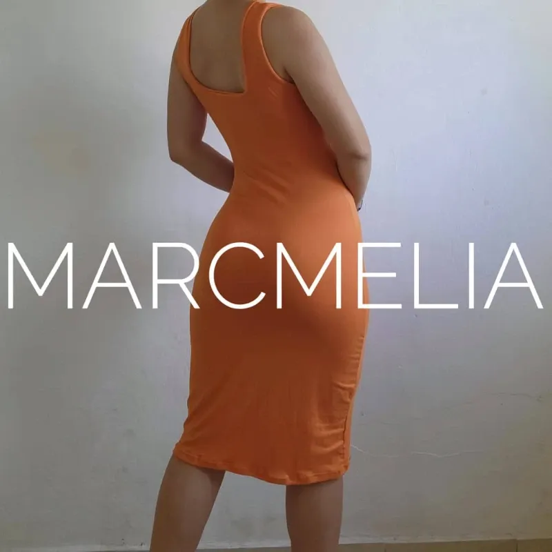 VESTIDO CAMISETA E.C MEDIA PIERNA NARANJA