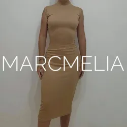 VESTIDO CHINI A ½ PIERNA BEIGE
