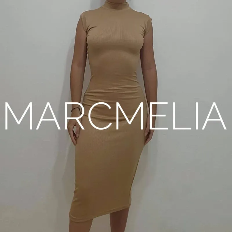 VESTIDO CHINI A ½ PIERNA BEIGE