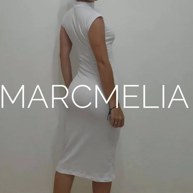 VESTIDO CHINI A ½ PIERNA BLANCO