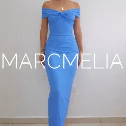 VESTIDO JUL AZUL ACANALADO