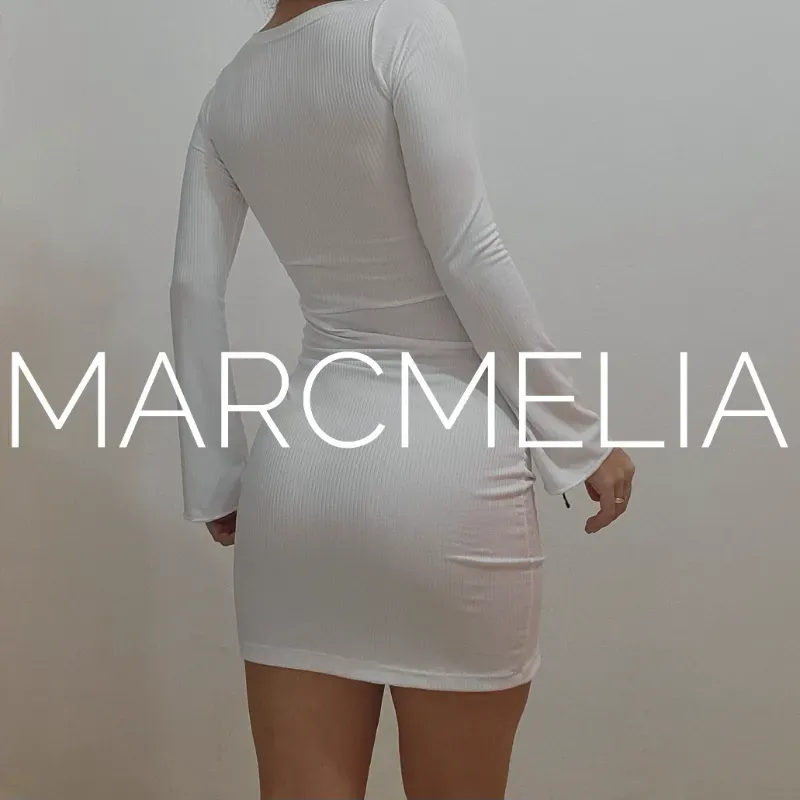 VESTIDO MINI ESCOTE CUADRADO  BLANCO