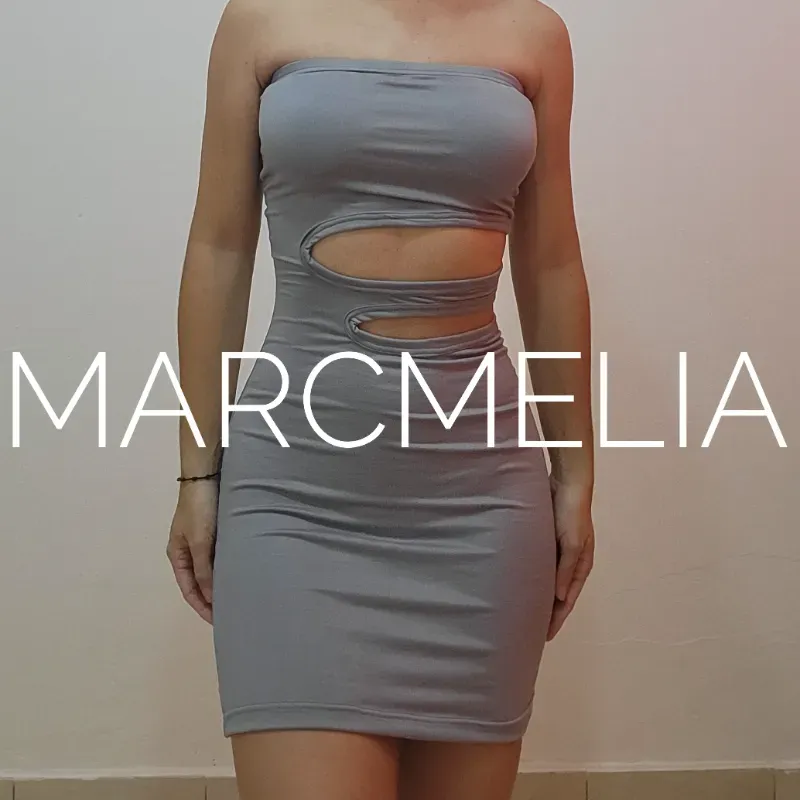 VESTIDO MINI SILUETA GRIS