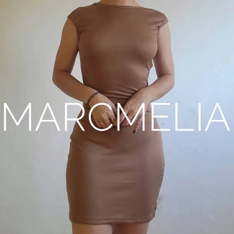 VESTIDO MOON MINI BEIGE OSCURO