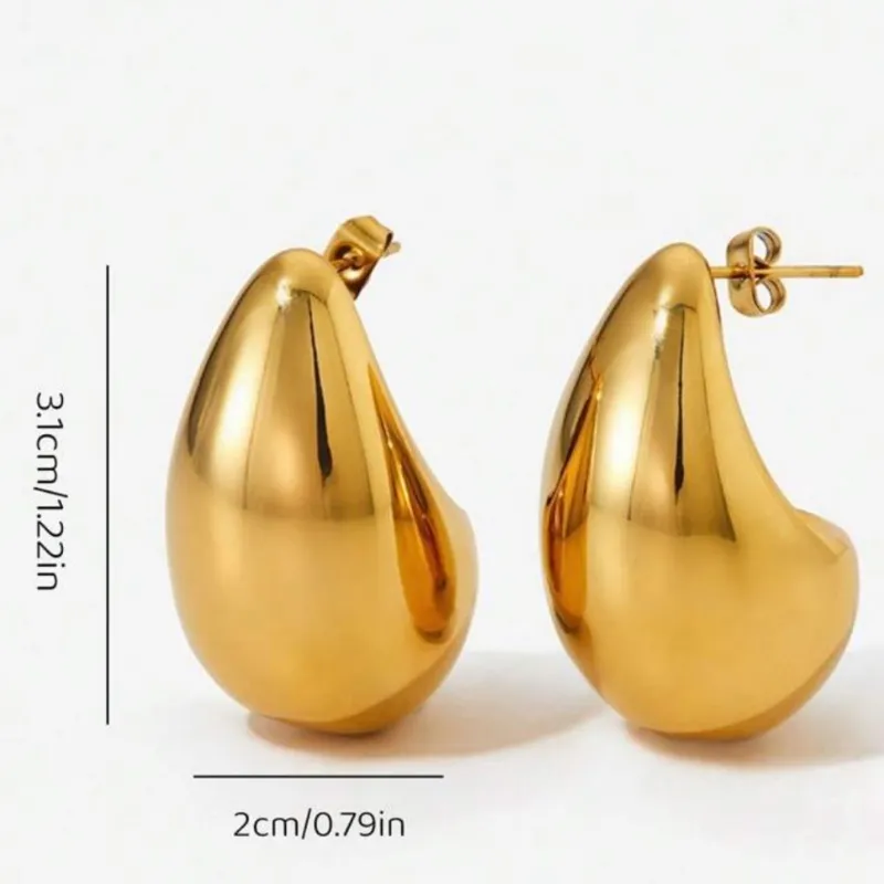 Aretes gota de agua metal 052