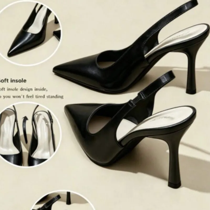 Tacones stilettos negros 047