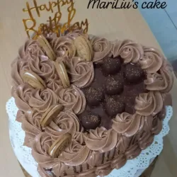 Cake especial d chocolate con forma d corazón 