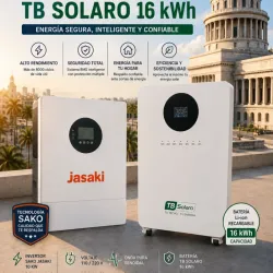 COMBO DE ENERGÍA SOLAR: INVERSOR SAKO JASAKI 10 KW + BATERÍA TB SOLARO 16 KWH