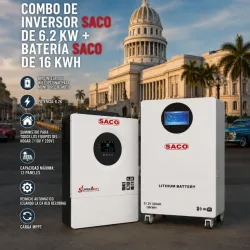 COMBO DE INVERSOR SACO 6.2 KW + BATERÍA SACO DE LITIO 16 KWH