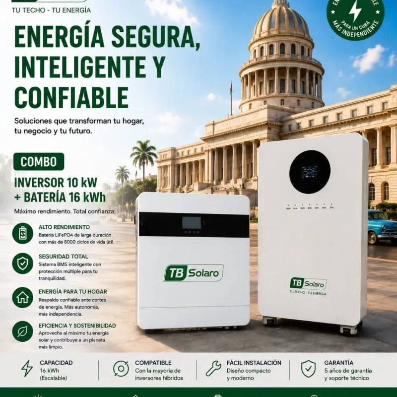 COMBO INVERSOR 10 KW + BATERÍA 16 KWH TB SOLARO