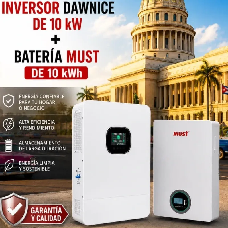 COMBO INVERSOR DAWNICE 10 KW + BATERÍA MUST 10 KWH