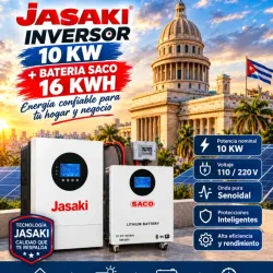 COMBO INVERSOR SAKO JASAKI 10 KW + BATERÍA LITIO SACO 16 KWH