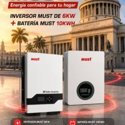 COMBO MUST® INVERSOR 6KW + BATERÍA LITIO 10KWH