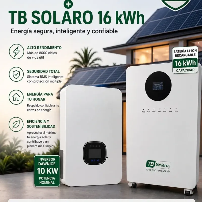 COMBO SOLAR INVERSOR DAWNICE 10 KW + BATERÍA TB SOLARO 16 KWH