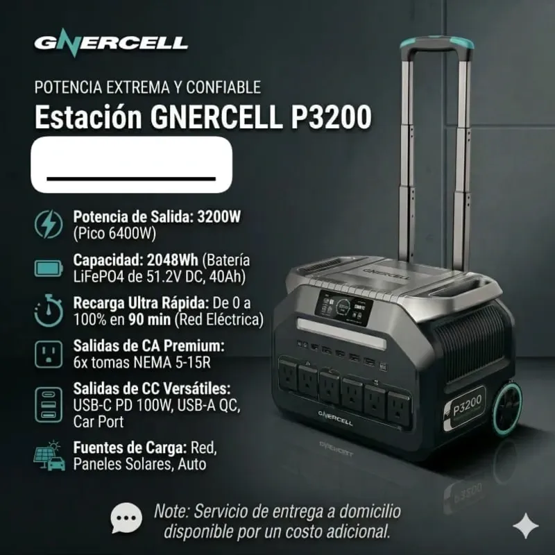 ⚡🔋 ESTACIÓN DE ENERGÍA GENERCELL P3200 🔋⚡