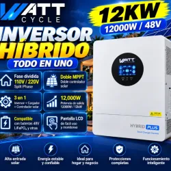 ⚡🔥 INVERSOR HÍBRIDO WATTCYCLE HYBRID PLUS 12 kW 🔥⚡