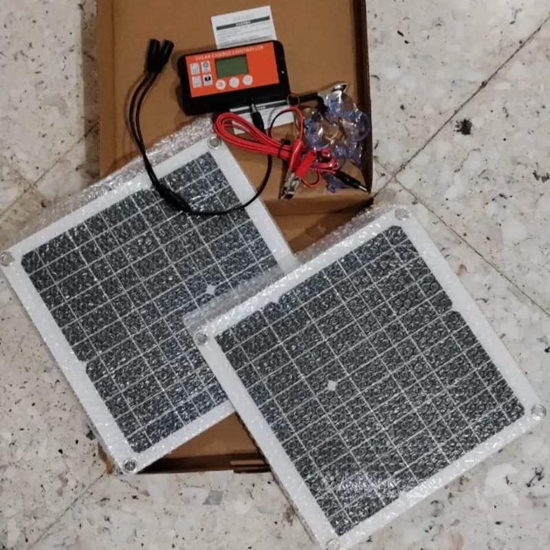 ☀️ KIT SOLAR COMPLETO – 2 PANELES + REGULADOR 🔋 (Para cargar baterías, celulares, ventiladores recargables etc.)
