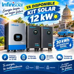 KIT SOLAR HÍBRIDO 12 KW + 30 KWH BATERÍAS LIFEPO4 INFINISOLAR