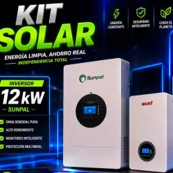 KIT SOLAR SUNPAL 12 KW + BATERÍA MUST 15 KWH