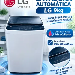 LAVADORA AUTOMÁTICA LG 9KG