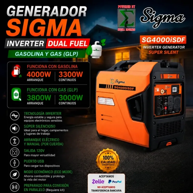 *PLANTA ELÉCTRICA SIGMA Inverter 4000 W
