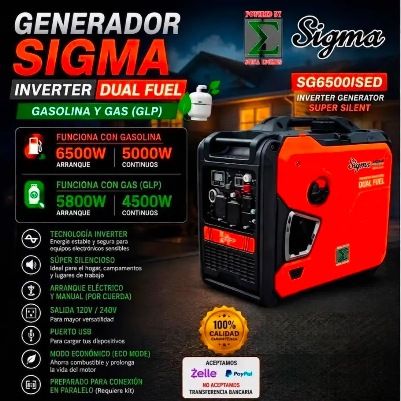 ⚡ *Planta Eléctrica Super Inverter*⚡ 🔴 Sigma 6500 W 🔴