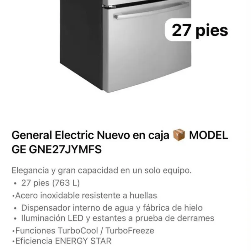 🔥 ¡REFRIGERADOR GENERAL ELECTRIC DE 27 PIES! 🔥