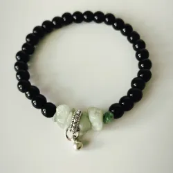 Pulsera de Cuarzo Verde y Ónix 