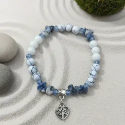 Pulsera de howlita, sodalita y ónix blanco