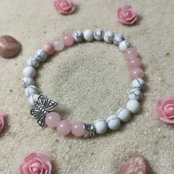 Pulsera de Jade Rosa y Howlita