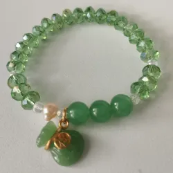 Pulsera de jade y cristal facetado