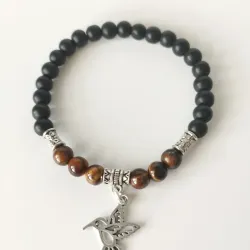 Pulsera de ojo de tigre y ónix opaco